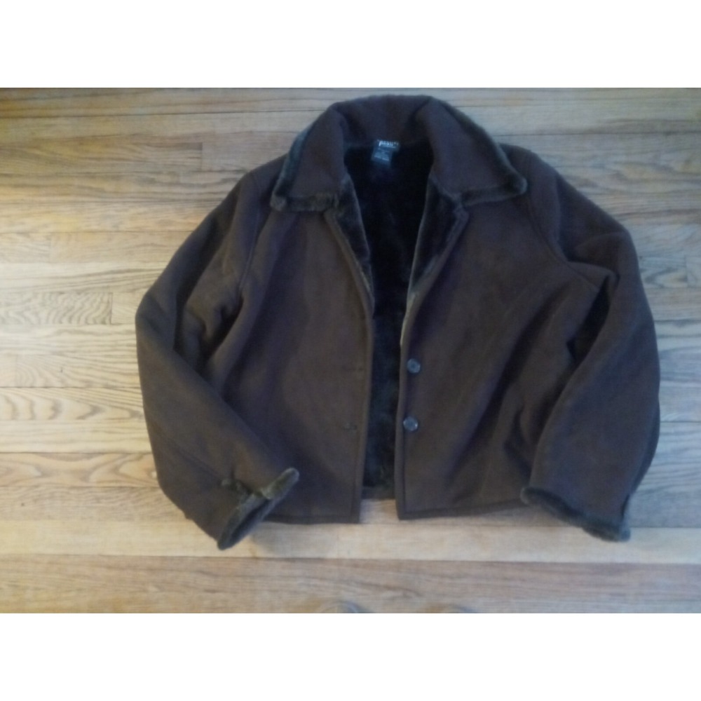 Crossing Pointe womens  size 22 brown lined button front collared jacket